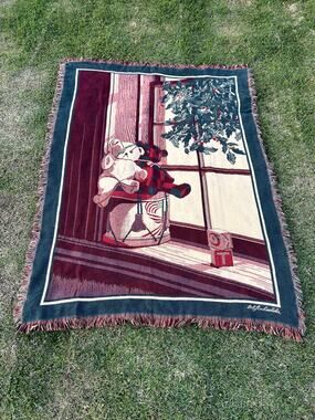 Vintage Bob Timberlake Friendship Teddy Bears Tapestry Blanket